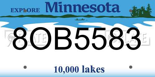 8OB5583 Minnesota License Plate