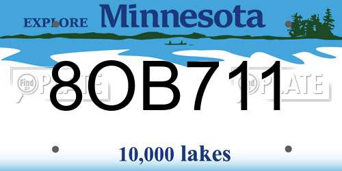 8OB711 Minnesota License Plate