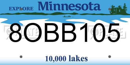 8OBB105 Minnesota License Plate