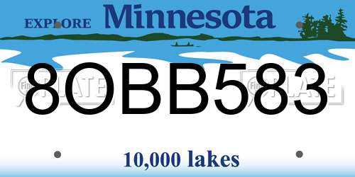 8OBB583 Minnesota License Plate