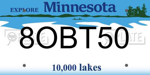 8OBT50 Minnesota License Plate