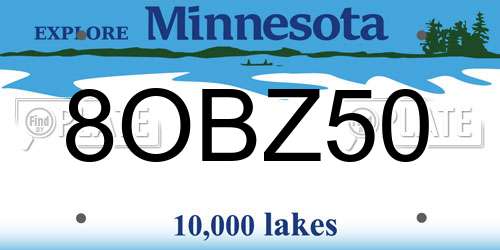 8OBZ50 Minnesota License Plate