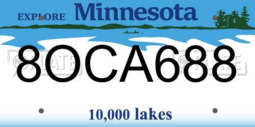 8OCA688 Minnesota License Plate