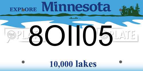 8OII05 Minnesota License Plate