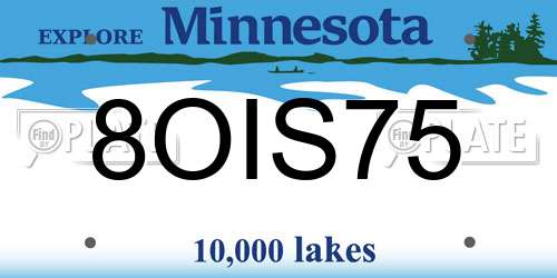 8OIS75 Minnesota License Plate