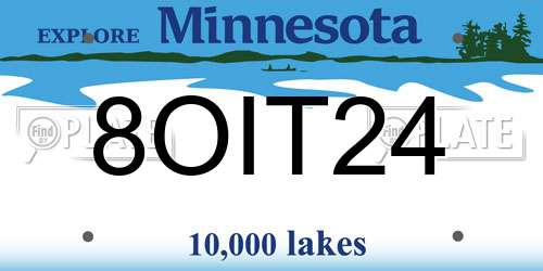 8OIT24 Minnesota License Plate