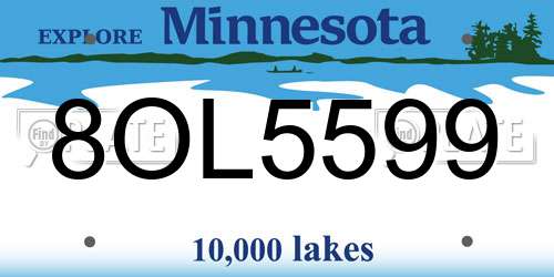 8OL5599 Minnesota License Plate