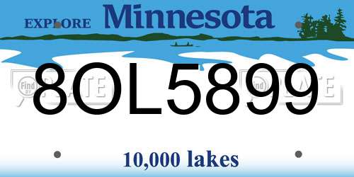 8OL5899 Minnesota License Plate