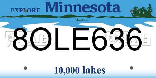 8OLE636 Minnesota License Plate