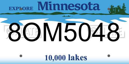 8OM5048 Minnesota License Plate