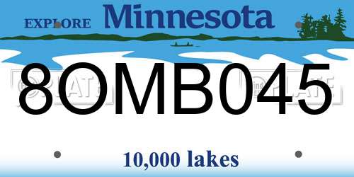 8OMB045 Minnesota License Plate