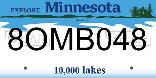 8OMB048 Minnesota License Plate