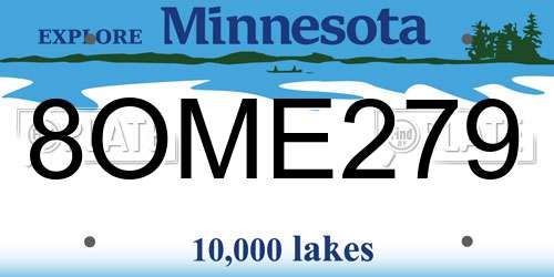 8OME279 Minnesota License Plate