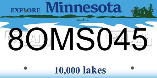 8OMS045 Minnesota License Plate
