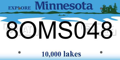 8OMS048 Minnesota License Plate