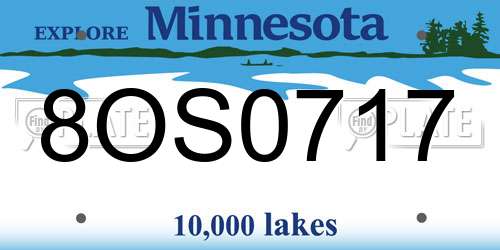 8OS0717 Minnesota License Plate