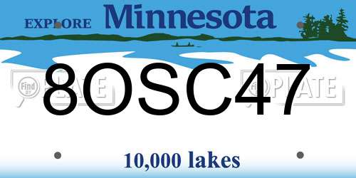 8OSC47 Minnesota License Plate