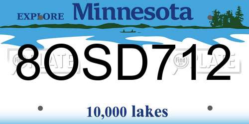 8OSD712 Minnesota License Plate