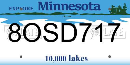 8OSD717 Minnesota License Plate