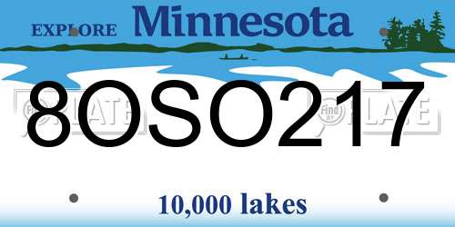 8OSO217 Minnesota License Plate