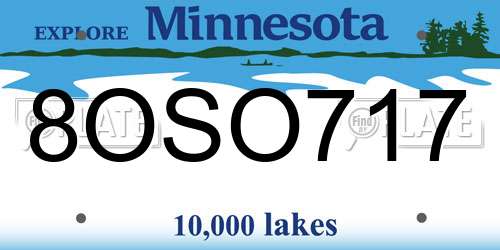 8OSO717 Minnesota License Plate
