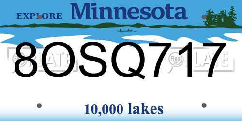 8OSQ717 Minnesota License Plate