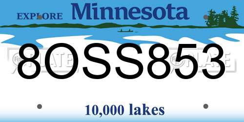 8OSS853 Minnesota License Plate
