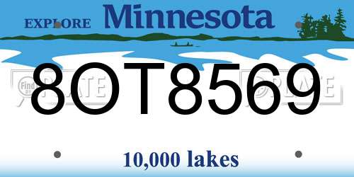 8OT8569 Minnesota License Plate