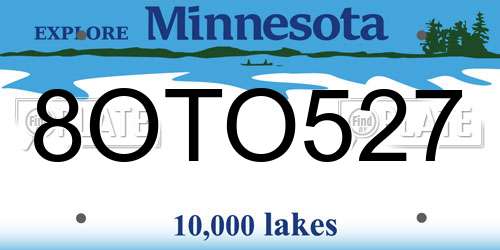 8OTO527 Minnesota License Plate