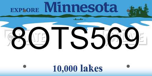 8OTS569 Minnesota License Plate