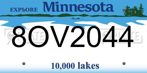 8OV2044 Minnesota License Plate