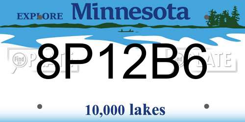 8P12B6 Minnesota License Plate