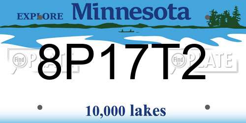 8P17T2 Minnesota License Plate