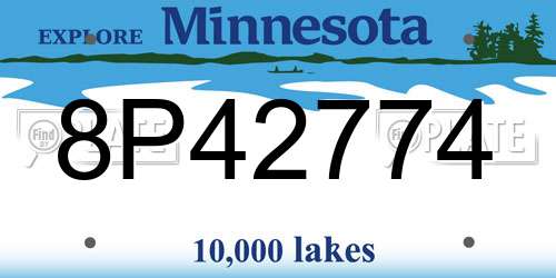 8P42774 Minnesota License Plate