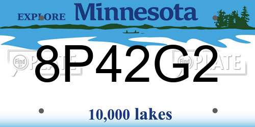 8P42G2 Minnesota License Plate