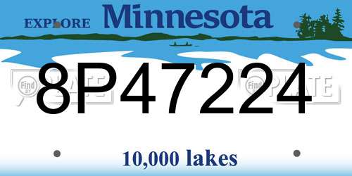 8P47224 Minnesota License Plate