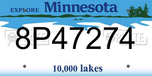 8P47274 Minnesota License Plate