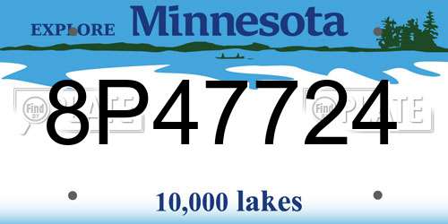 8P47724 Minnesota License Plate