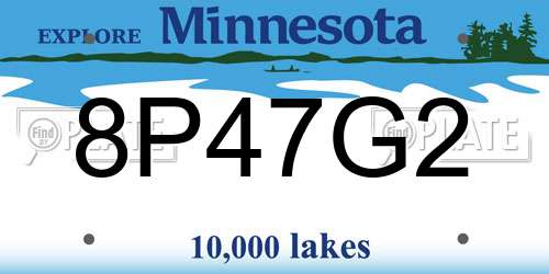 8P47G2 Minnesota License Plate
