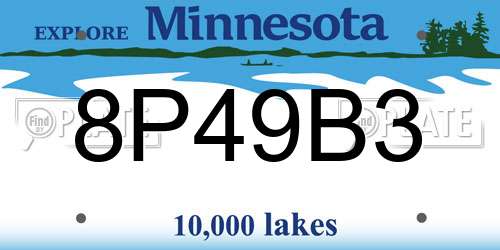 8P49B3 Minnesota License Plate