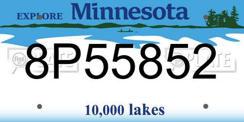 8P55852 Minnesota License Plate