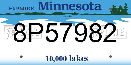 8P57982 Minnesota License Plate