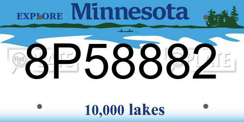 8P58882 Minnesota License Plate