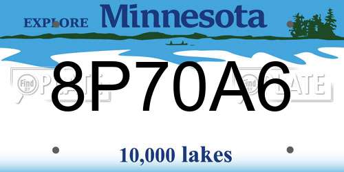 8P70A6 Minnesota License Plate