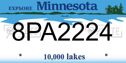 8PA2224 Minnesota License Plate