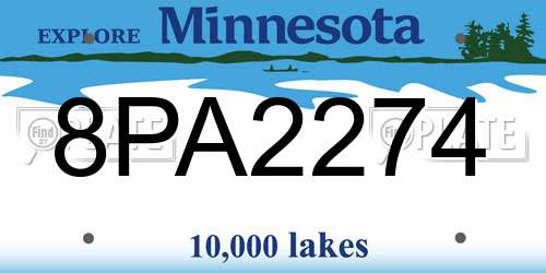 8PA2274 Minnesota License Plate