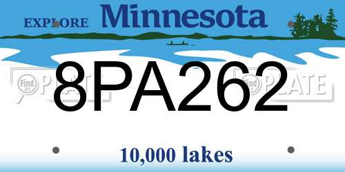 8PA262 Minnesota License Plate