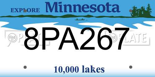8PA267 Minnesota License Plate