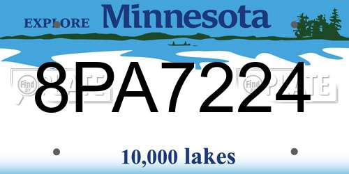 8PA7224 Minnesota License Plate