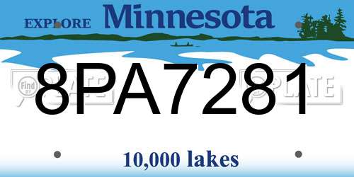 8PA7281 Minnesota License Plate